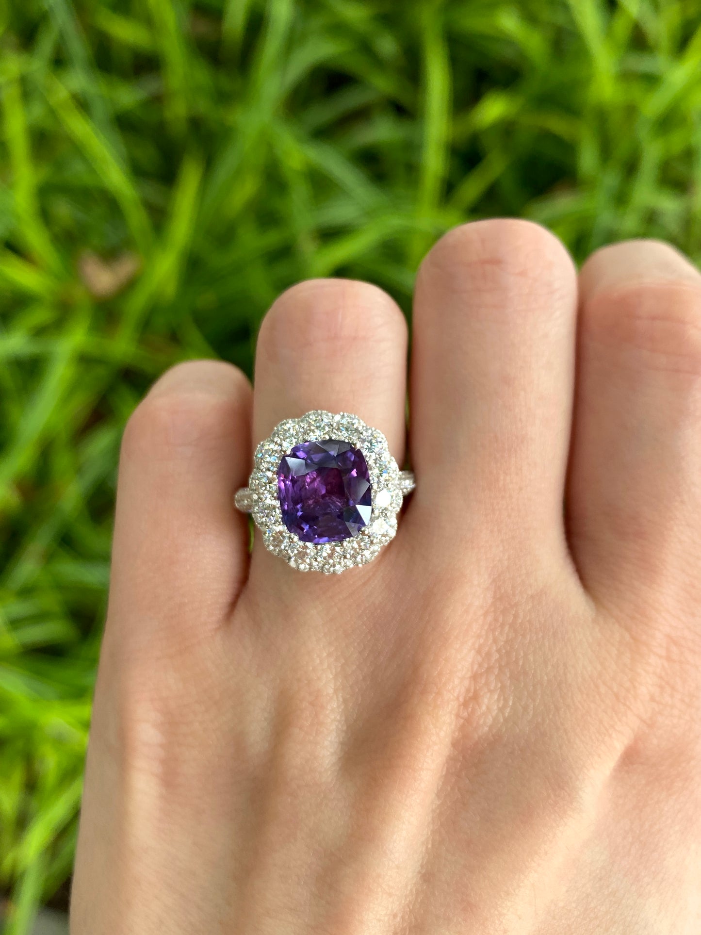 Natural Purple Sapphire 3.78ct Ring