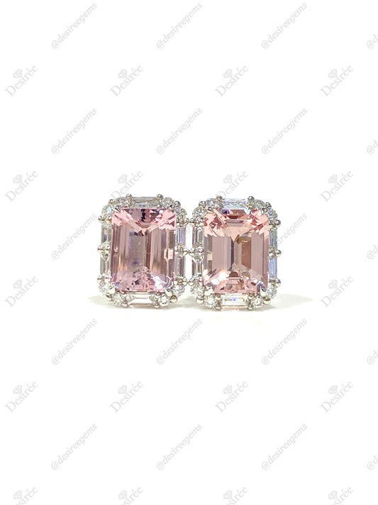 Natural Morganite 4.38ct Earrings