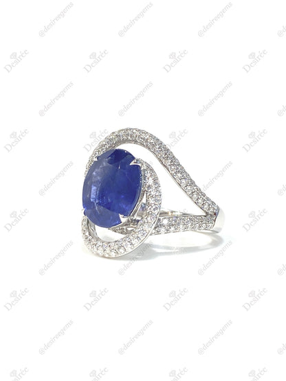 Natural Cornflower Blue Sapphire 4.29ct Ring
