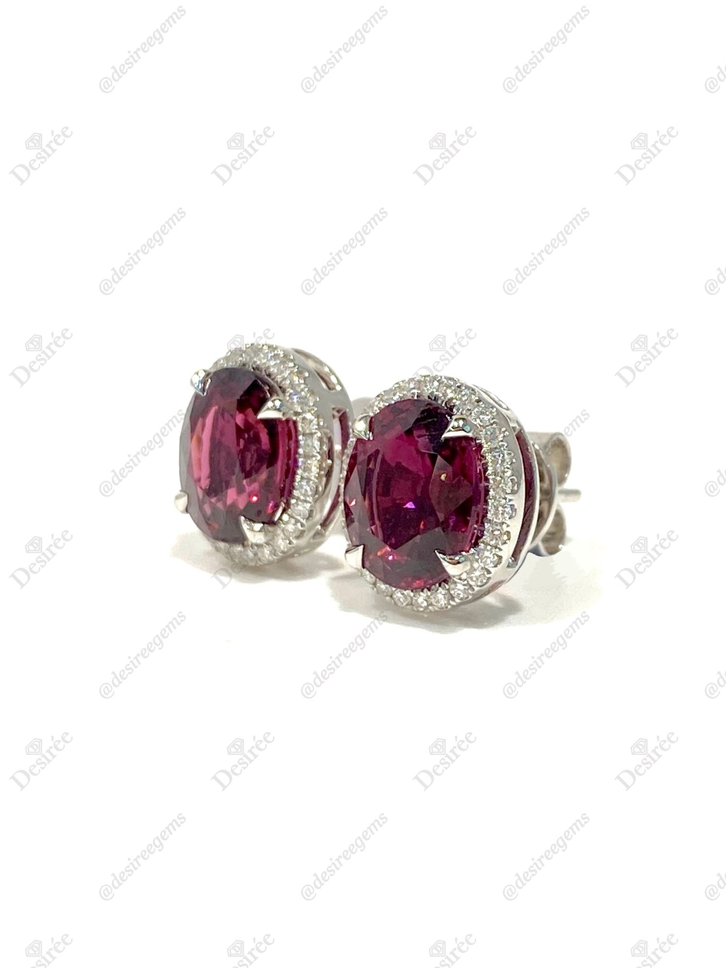 Natural Rhodolite Garnet 4.48ct Earrings