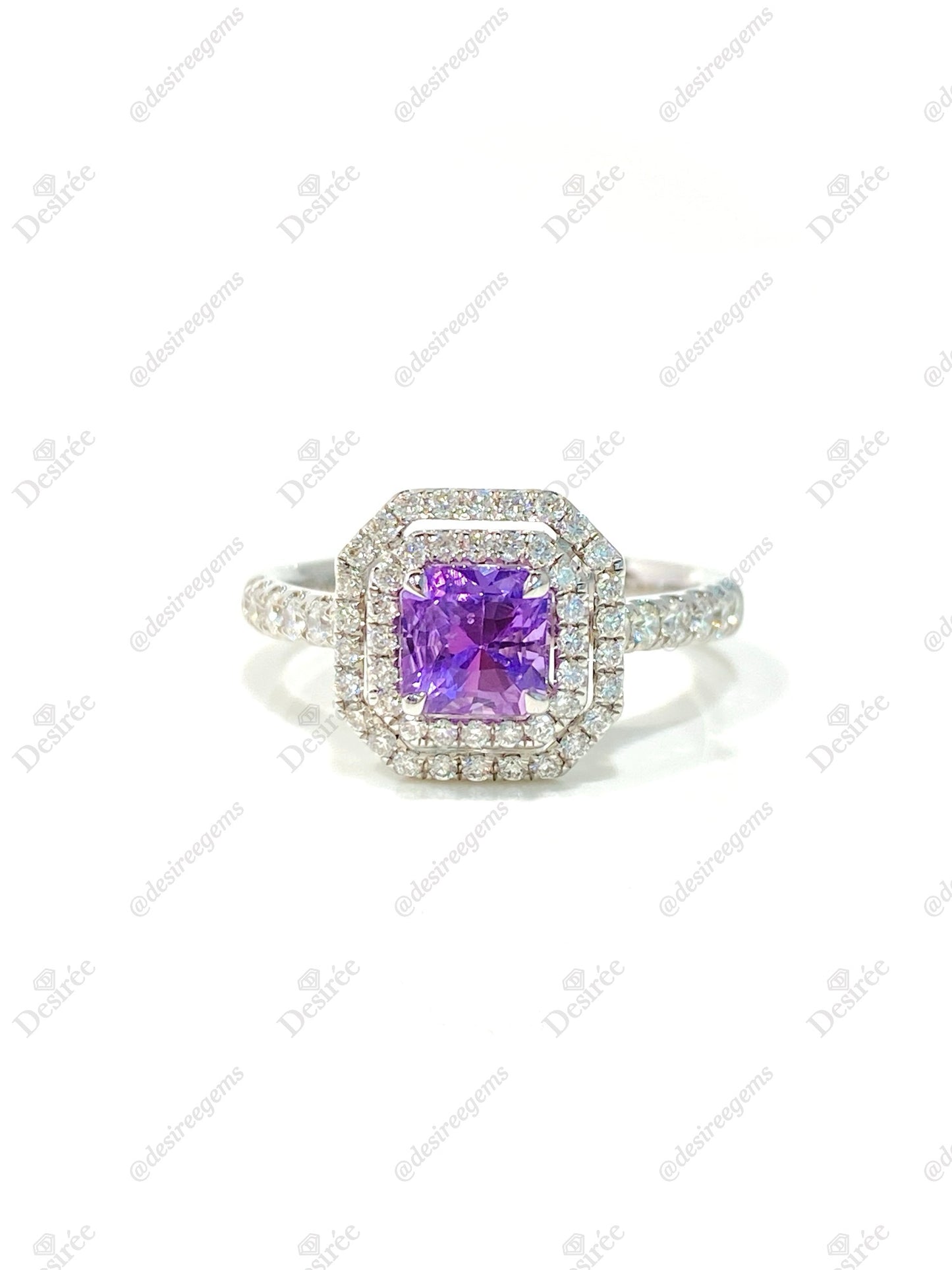 Natural Unheated Purple Sapphire 1.01ct Ring