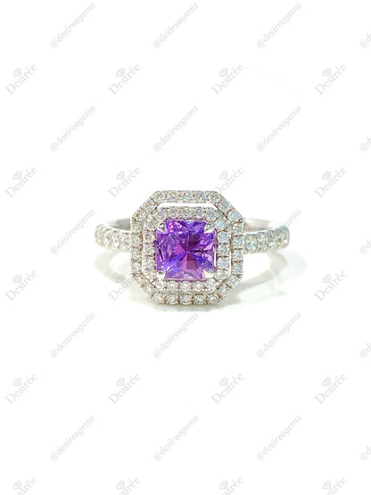 Natural Unheated Purple Sapphire 1.01ct Ring