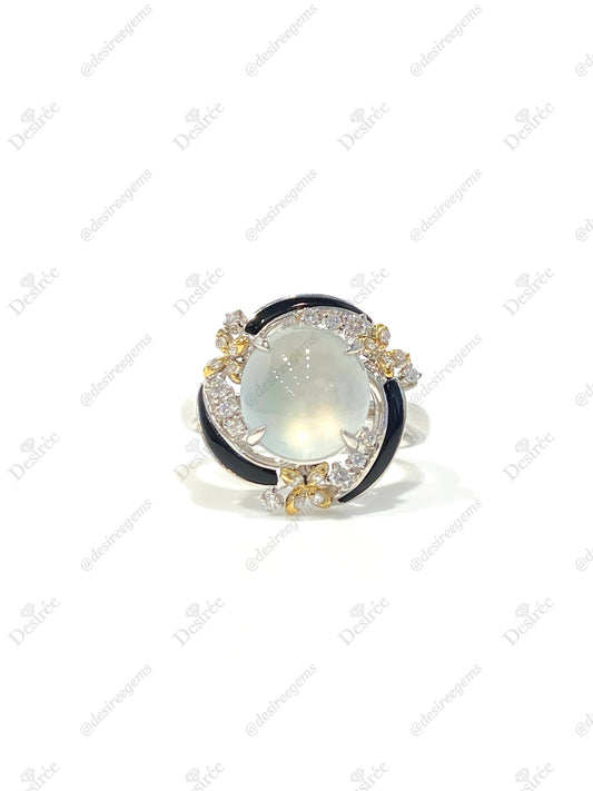 Natural Type A Icy Jadeite Ring