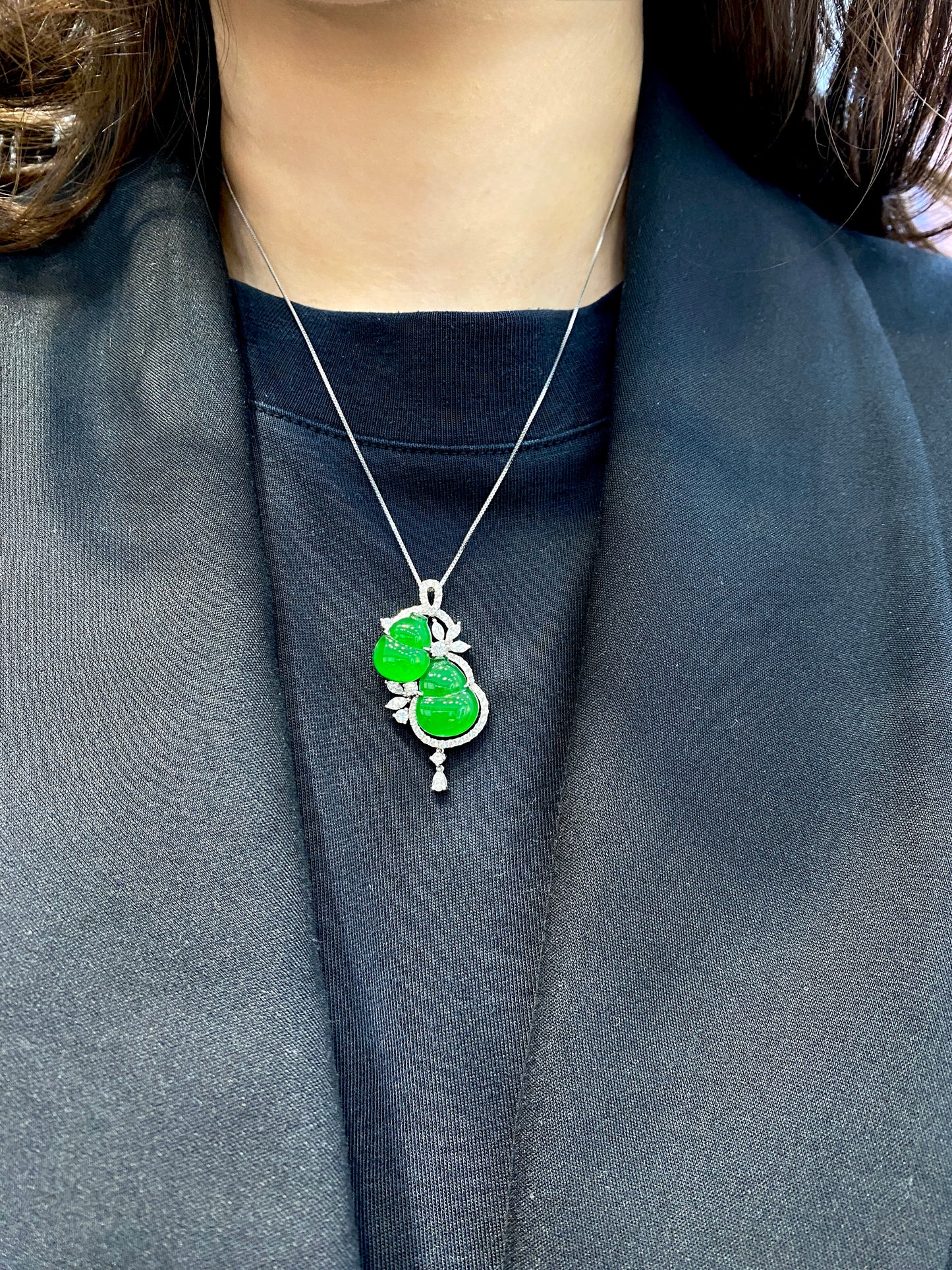 Natural Type A Green Jadeite Pendant