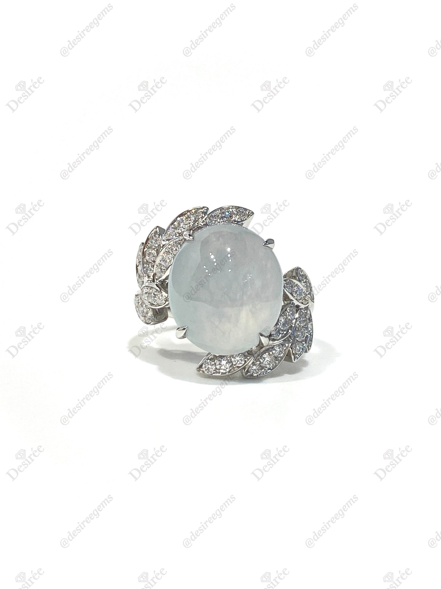 Natural Type A Icy Jadeite Ring