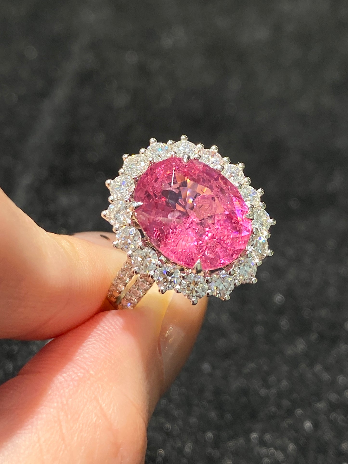 Natural Mahenge Pink Spinel 7.16ct Ring