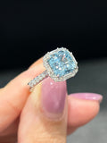Natural Aquamarine 2.80ct Ring Set With Natural Diamonds In 18K White Gold Singapore Gemstone Fine Jewellery