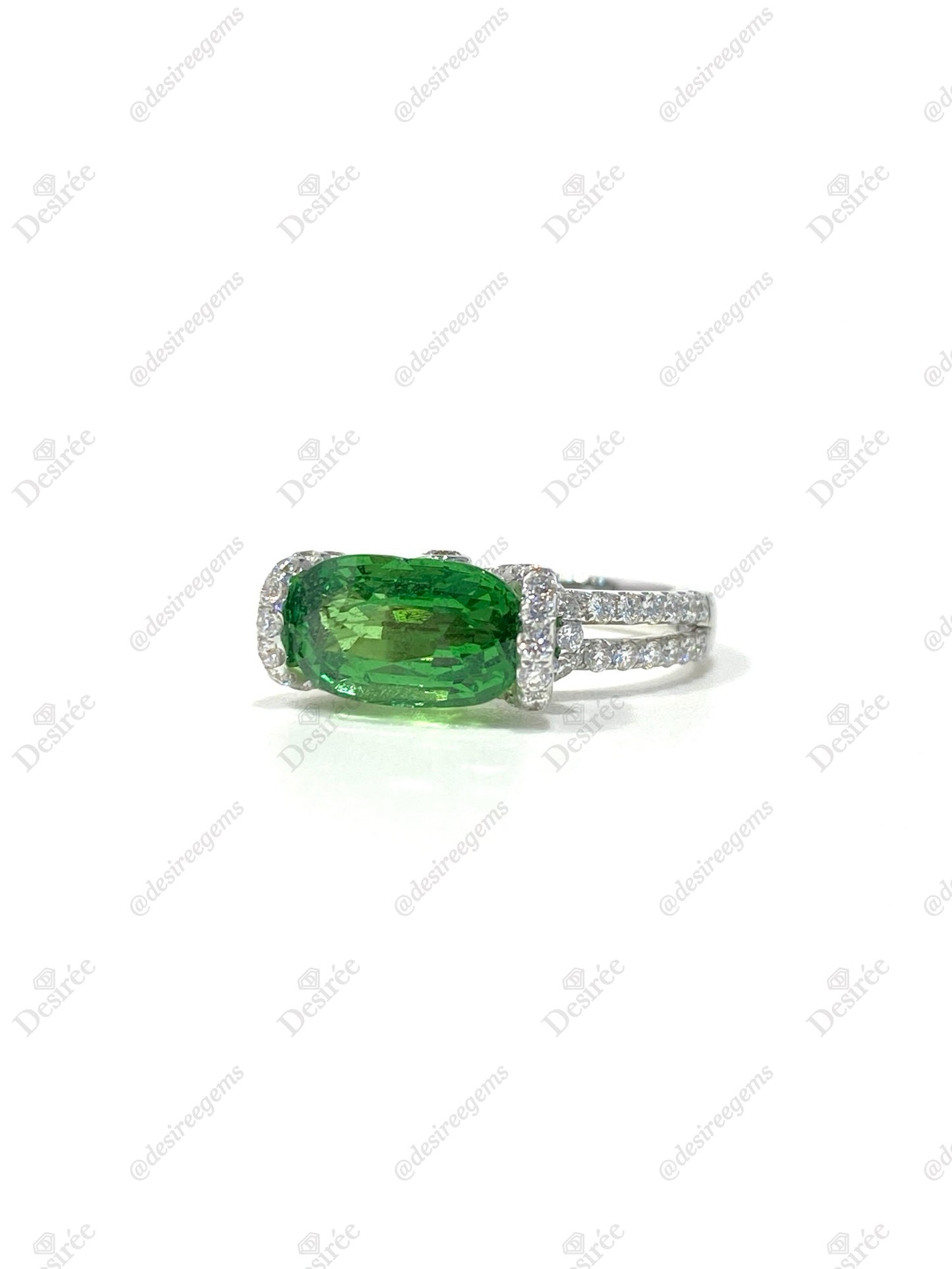 Natural Green Garnet Tsavorite 3.10ct Ring