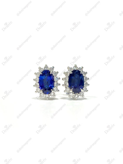 Blue Sapphire 2.18ct Earrings
