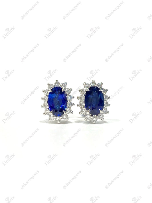 Blue Sapphire 2.18ct Earrings