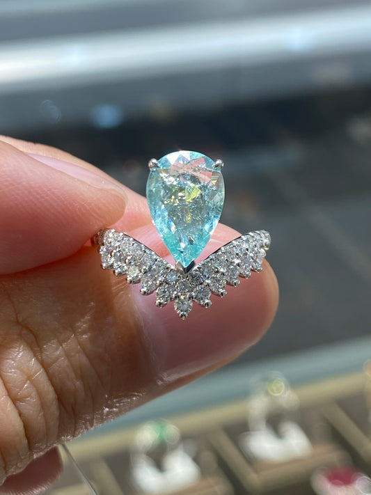 Natural Paraiba Tourmaline 1.67ct Ring
