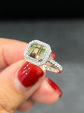 Natural Bi-color Tourmaline 2.24ct Ring Set With Natural Diamonds In 18K White Gold Singapore Gemstone Fine Jewellery
