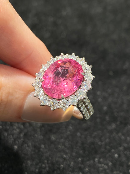 Natural Mahenge Pink Spinel 7.16ct Ring