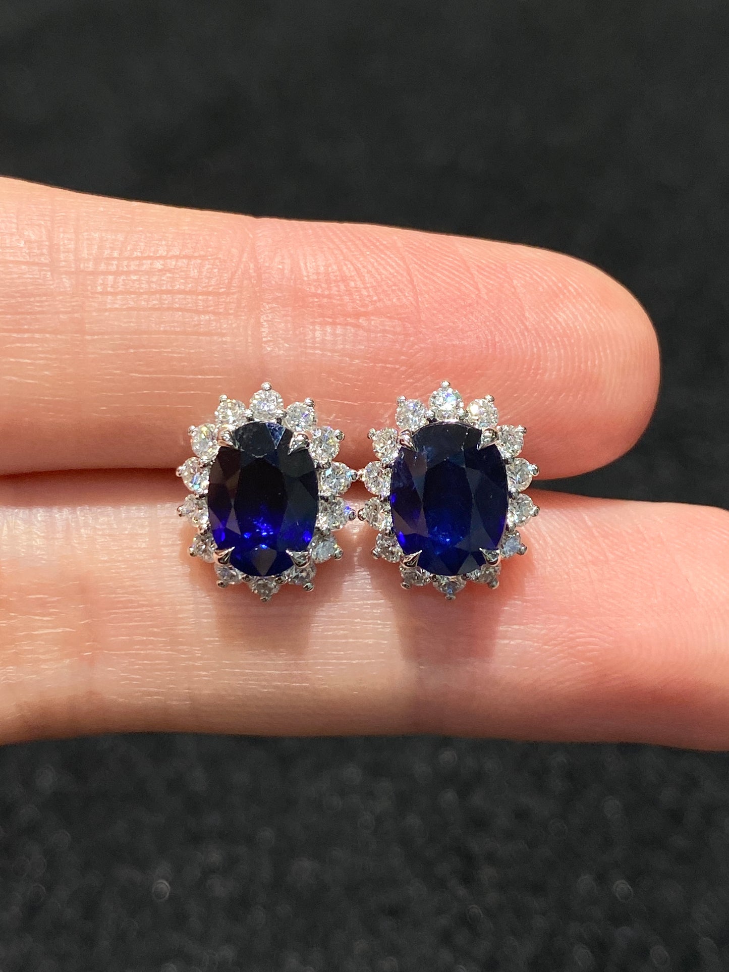 Natural Blue Sapphire 3.69ct Earrings