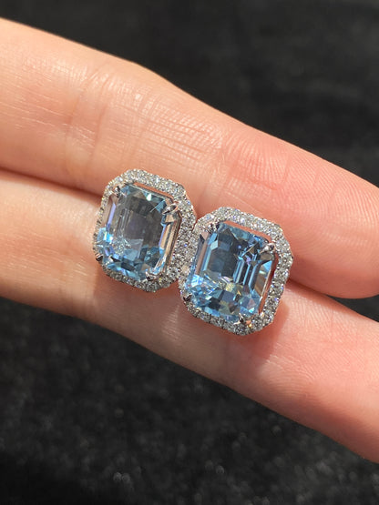 Natural Aquamarine Earrings 8.05ct