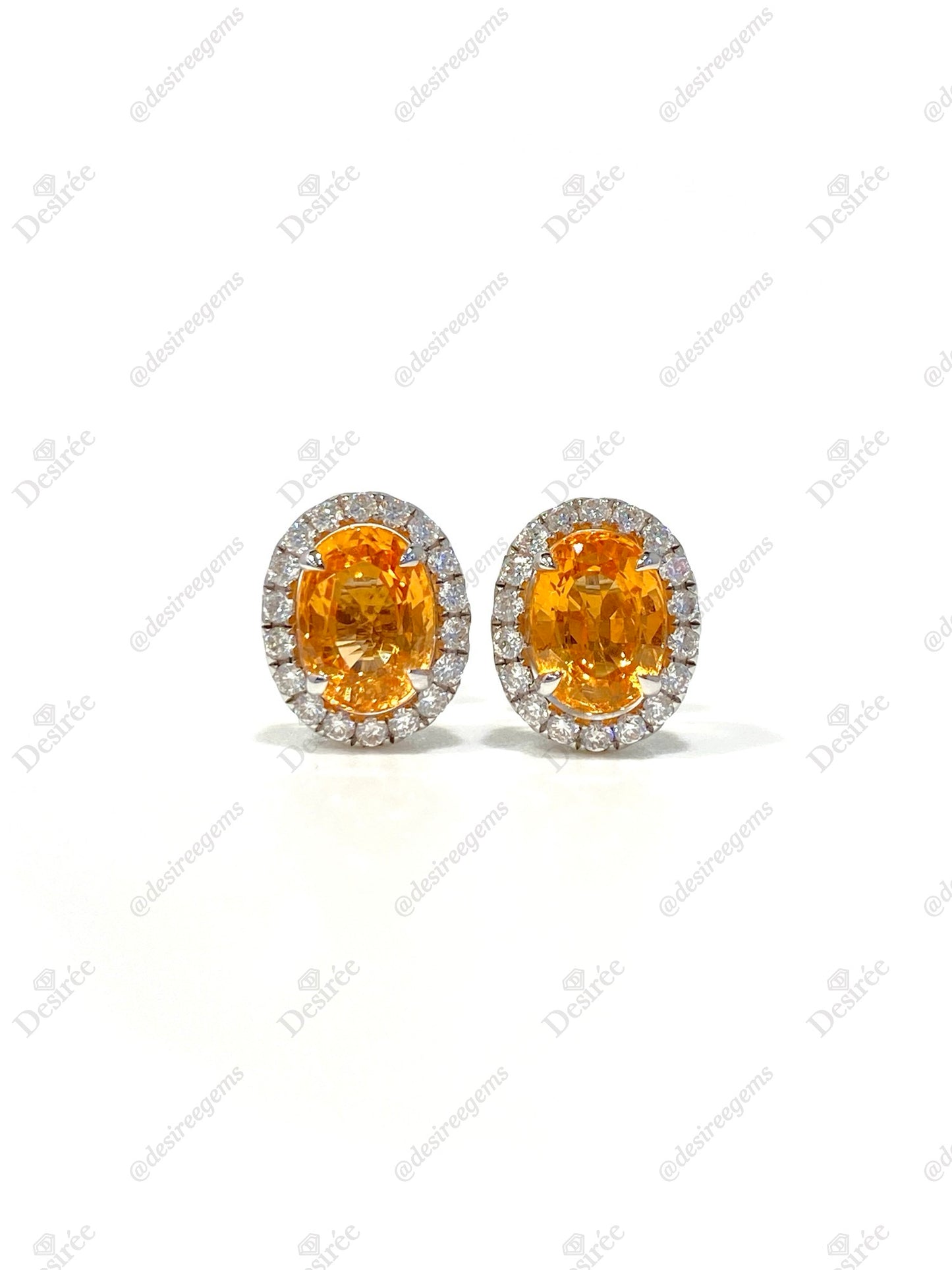 Natural Mandarin Garnet 2.45ct Earrings