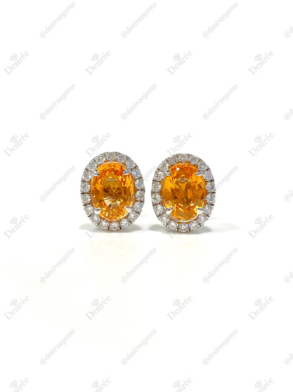 Natural Mandarin Garnet 2.45ct Earrings