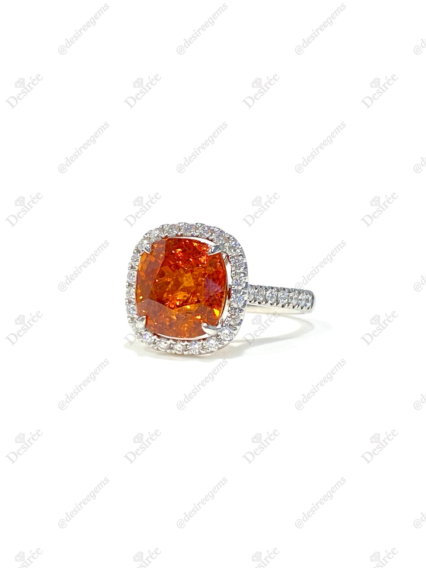 Natural Mandarin Garnet 5.63ct Ring