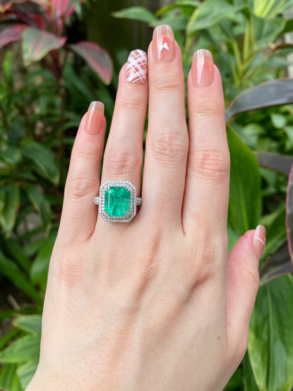 Natural Colombian Emerald 4.58ct Ring