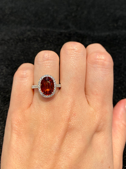 Natural Mandarin Garnet 3.07ct Ring