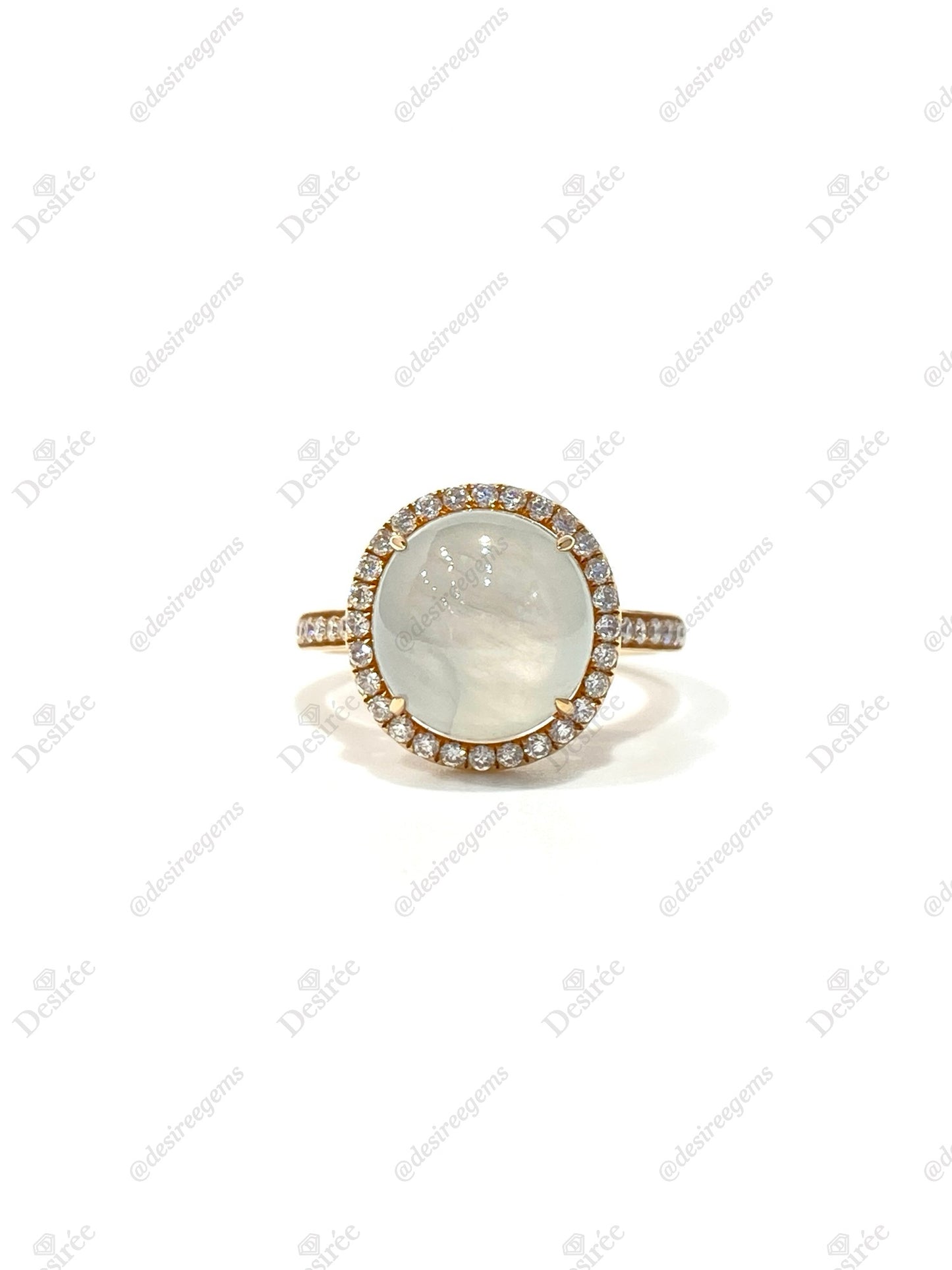 Natural Type A Icy Jadeite Ring