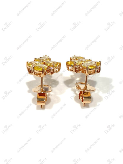 Natural Yellow Sapphire 4.05ct Earrings