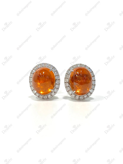 Natural Mandarin Garnet 5.51ct Earrings