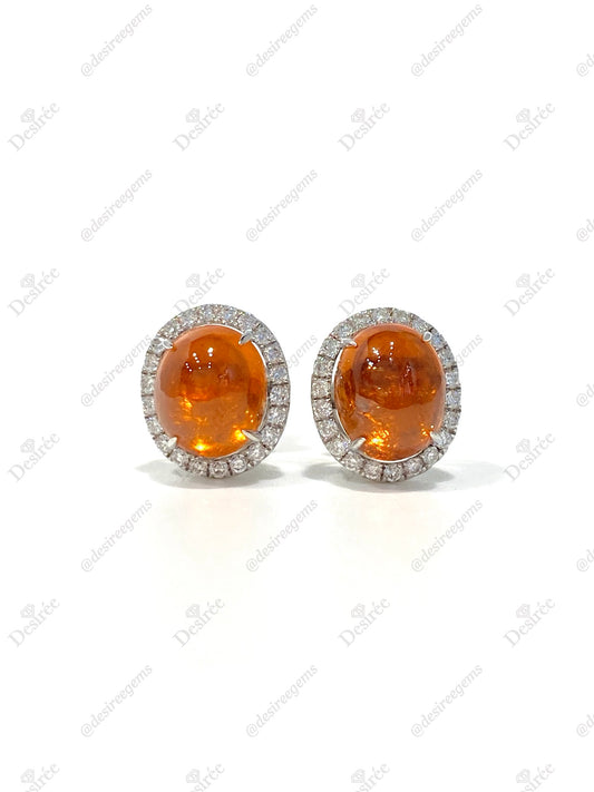 Natural Mandarin Garnet 5.51ct Earrings