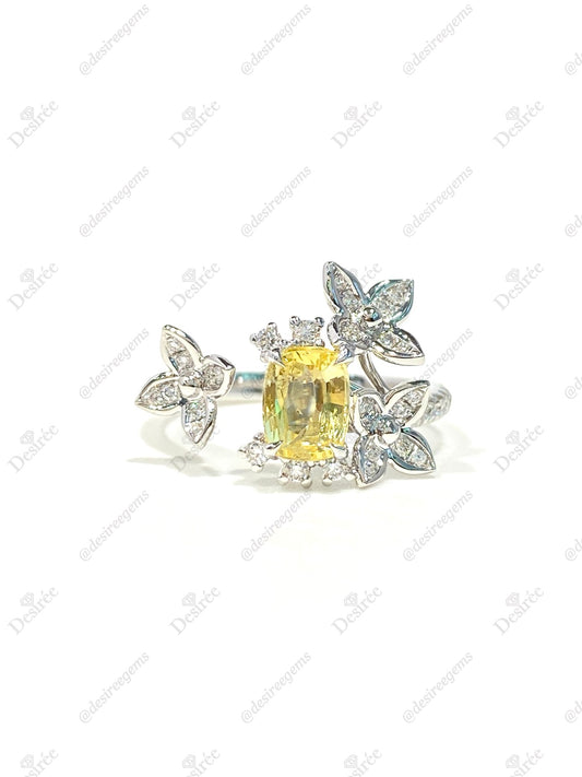 Natural Unheated Yellow Sapphire 1.03ct Ring