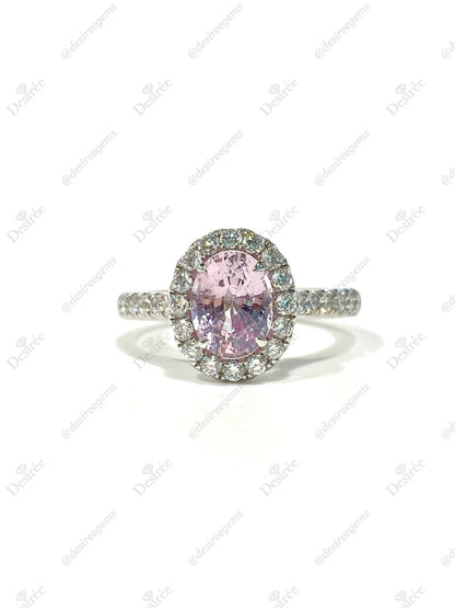 Natural Peach Sapphire 1.50ct Ring