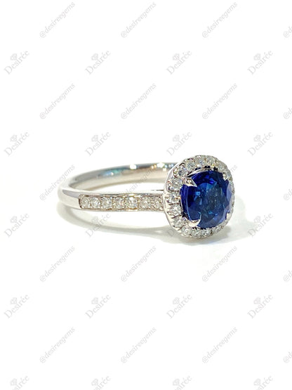 Natural Blue Sapphire 1.18ct Ring