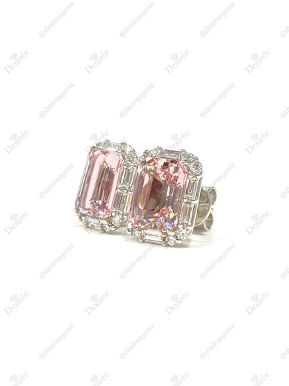 Natural Morganite 4.38ct Earrings