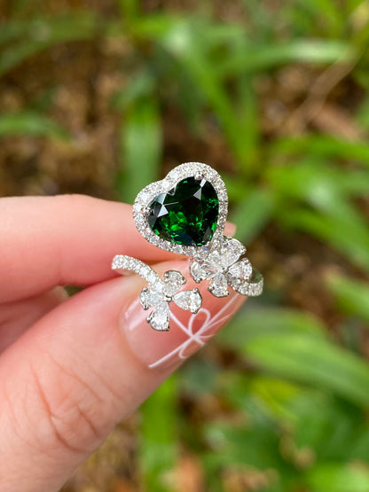 Natural Green Garnet Tsavorite 2.52ct Ring