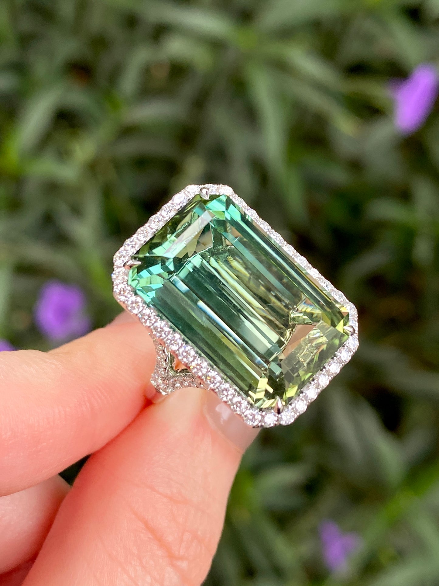 Natural Bi-color Tourmaline 22.69ct Ring