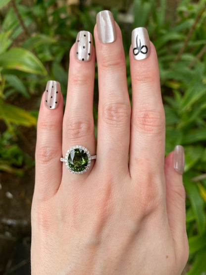Natural Green Tourmaline 4.04ct Ring