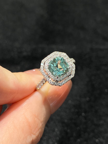 Natural Seafoam Tourmaline 1.85ct Ring