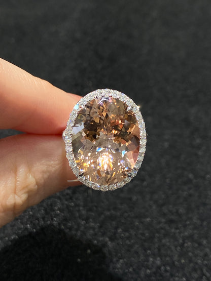 Natural Morganite 12.26ct Ring