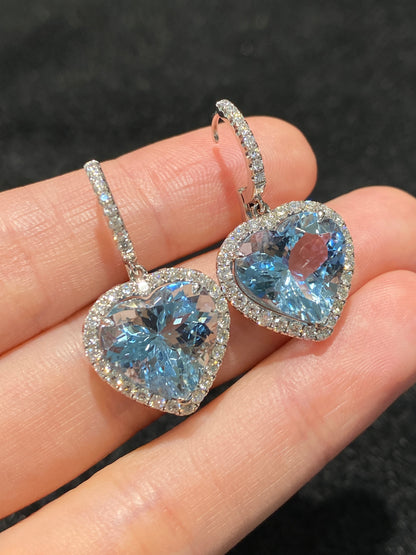 Natural Aquamarine Earrings 10.44ct