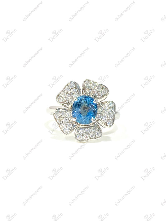 Natural Aquamarine 1.18ct Ring