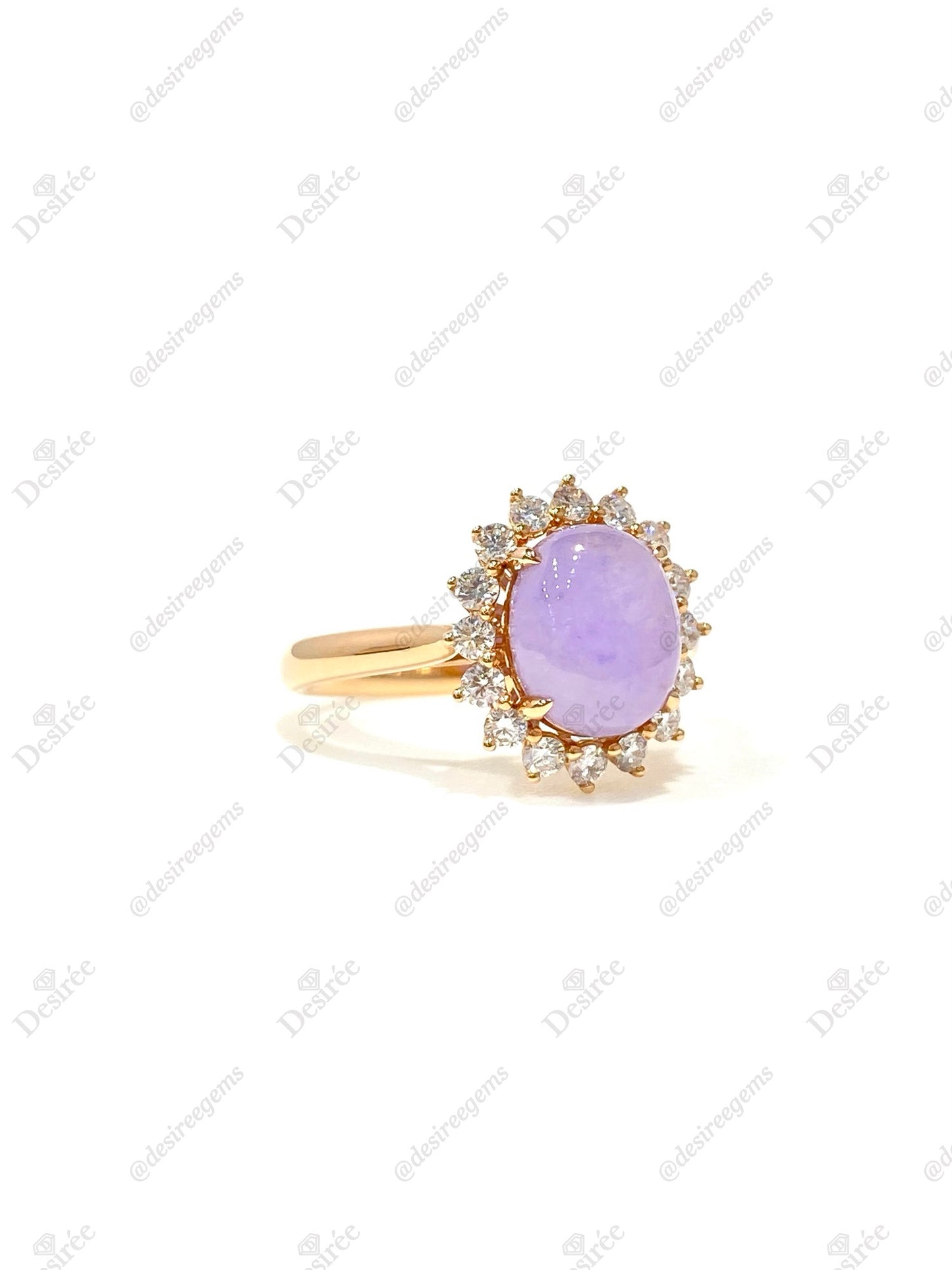 Natural Type A Lavender Jadeite Ring