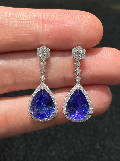 Natural Tanzanites 6.25ct Earrings