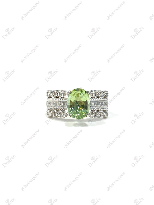Natural Green Tourmaline 1.58ct Ring