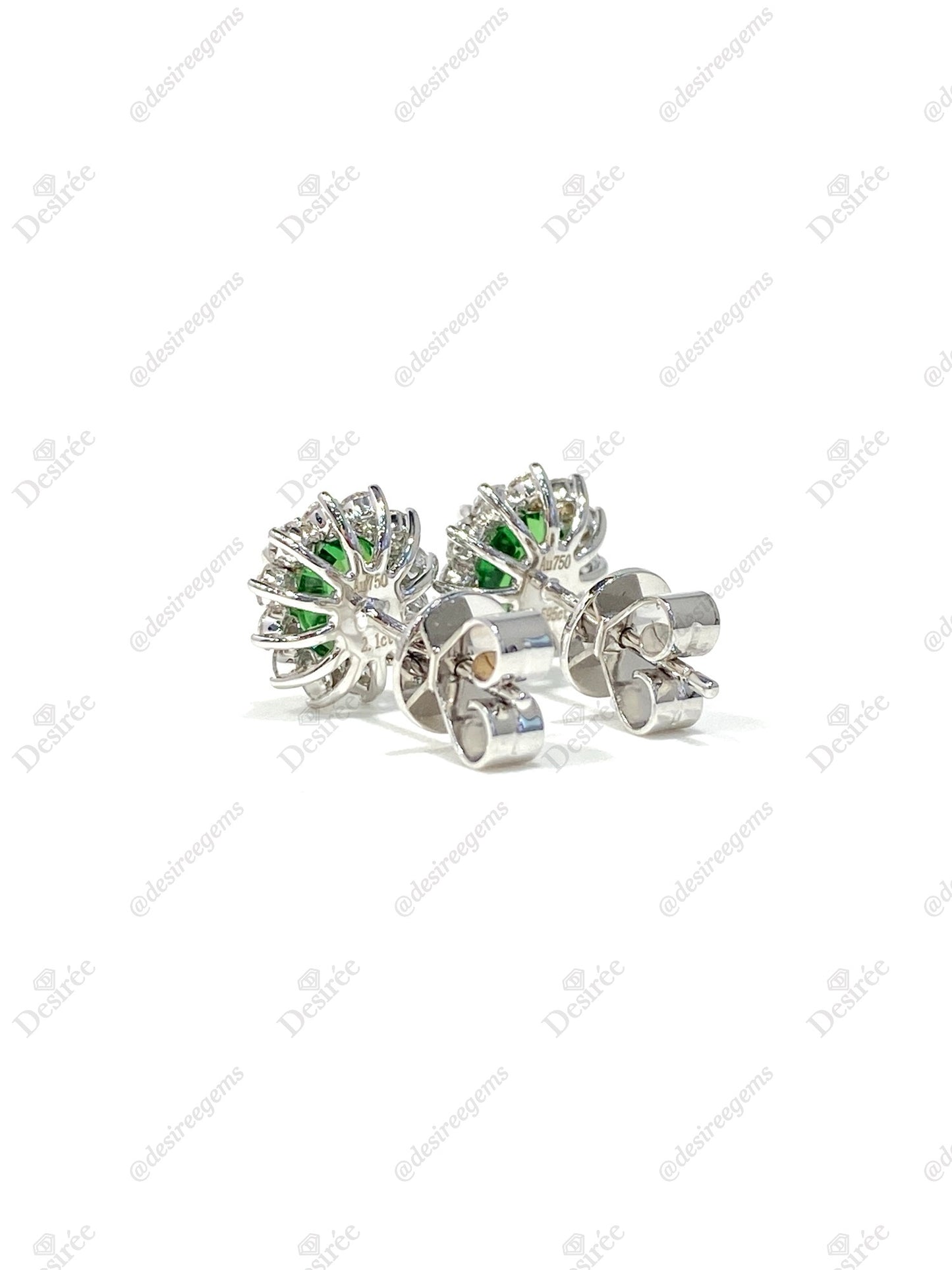 Natural Green Garnet (Tsavorite) 2.10ct Earrings