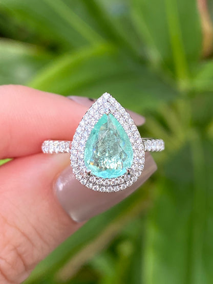 Natural Paraiba Tourmaline 1.20ct Ring