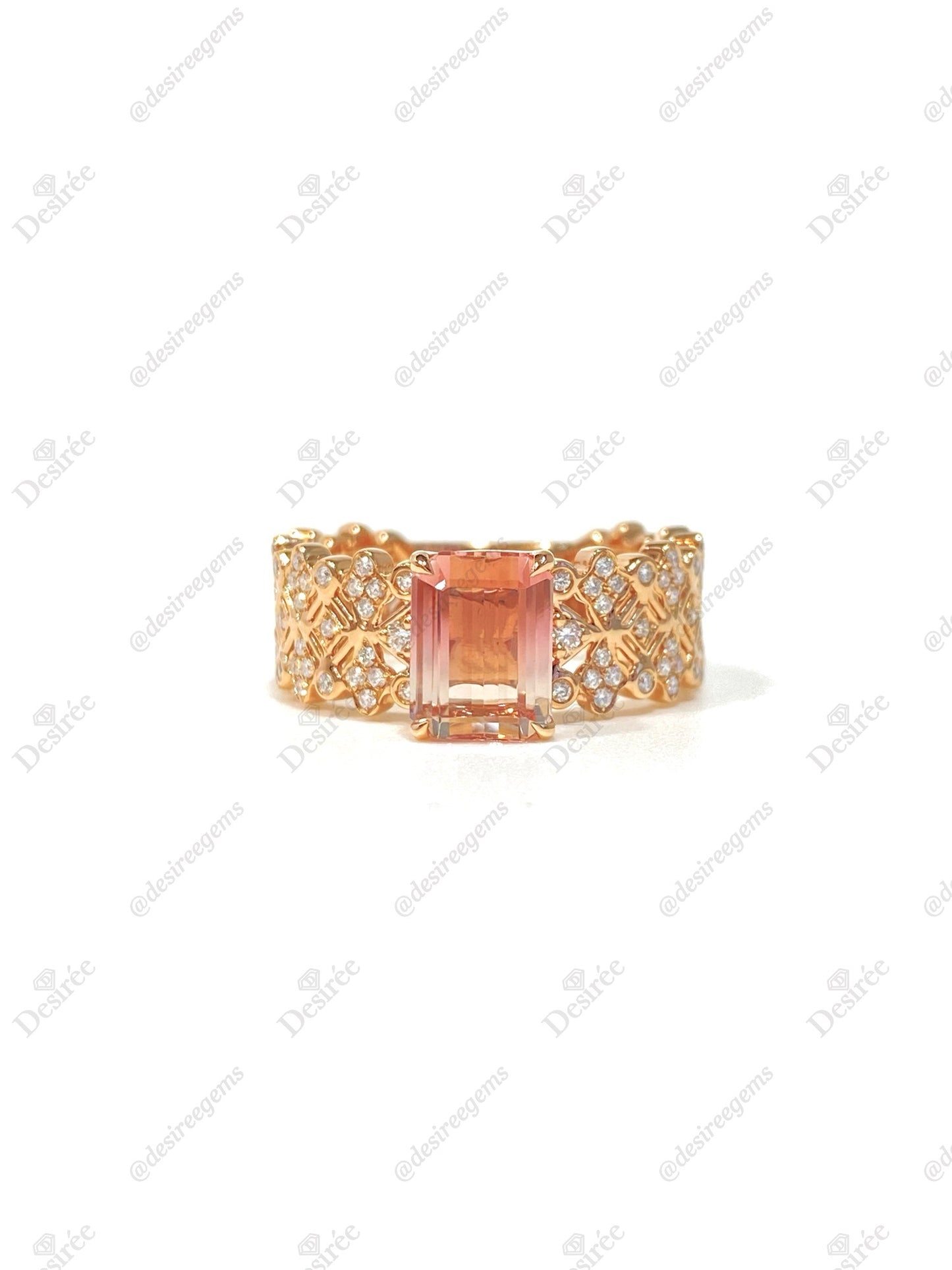 Natural Bi-color Tourmaline 1.82ct Ring