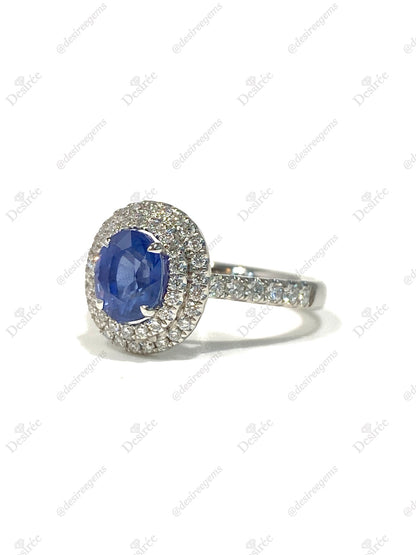 Natural Cornflower Blue Sapphire 1.57ct Ring