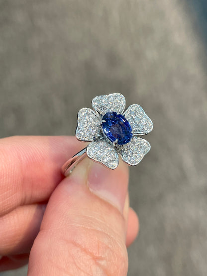 Natural Blue Sapphire Ring 1.18ct