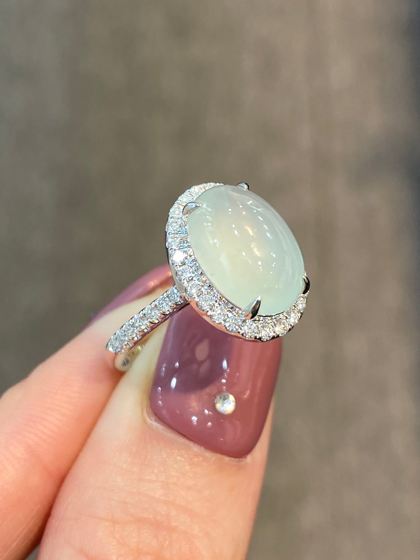 Natural Type A Icy Jadeite Ring