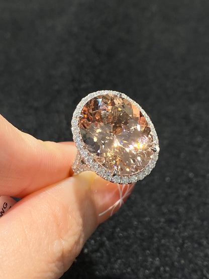 Natural Morganite 12.26ct Ring