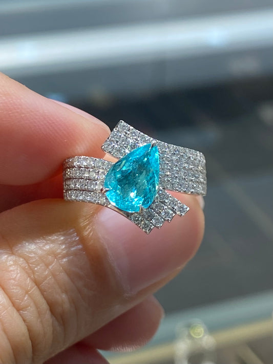 Natural Paraiba Tourmaline 1.75ct Ring